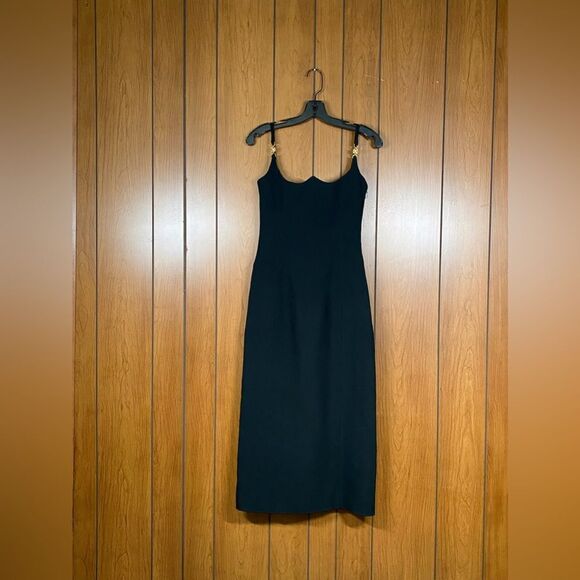 Versace  Medusa-Embellished Satin Cocktail Dress size 40/us size 4 - Picture 5 of 16